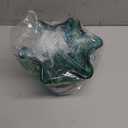 Hand Blown Glass vase, Green Wide-Mouth Petal-Shaped vase, Modern Glass Art Decoration, Ideal for Living Rooms, Kitchens, Weddings, Dining Tables, and Office Centerpiece Floral Arrangements. (C1)