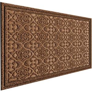 Outdoor Door Mat for Front Door 36 x 59 inch Welcome Debris Mud Trapper Outside Rubber Floor Mat Rug Large Extra Thick Textured Outdoor Mat for Entryway Frontgate Waterproof Brown