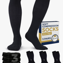 Pembrook Light Compression Socks for Men & Women - 3 Pairs | 8-15 mmhg Compression Dress Socks for Men | Support Socks, S/M 