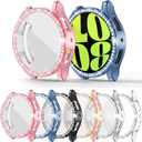 [6Pack] RICHONE Series Case Compatible for Samsung Galaxy Watch 6(2023) 40mm, Shock-Proof Soft TPU Bling Rhinestones Screen Protector, Ultra-Thin Bumper Accessories for Galaxy Watch6 40mm