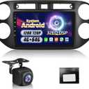 Upgraded 4GB+64GB Car Radio Stereo for VW Tiguan 2006 2007 2008 2009 2010 2011 2012 2013 2014 2015 2016 with Wireless Carplay/Android Auto, 32EQ DSP, 5GHz WiFi & GPS Navigation + AHD Rear View Camera