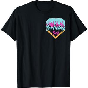 Baseball 7 Year Old Ice Cream Drip 7th Birthday Boy Number 7 T-Shirt, 