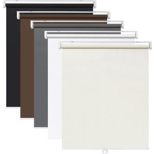 LazBlinds No Tools No Drill Cordless Roller Shades, 100% Blackout Roller Blinds for Windows, Thermal Insulated UV Protection Waterproof Roll Up Window Blinds and Shades, 22'' W x 72'' H, Cream