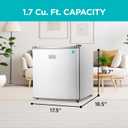 BLACK+DECKER 1.7 Cu. Ft. Compact Refrigerator, ENERGY STAR Certified, Single Door Mini Fridge with Chiller Compartment, Personal Fridge for Home or Dorm Room, R600a Refrigerant, BCRK17W, White