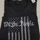 Womens WE The People, US Flag, Vintage Grunge 4th of July 1776 V-Neck T-Shirt, Size S