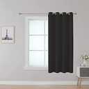 Upcortinassi Fire Retardant Blackout Curtain, Grommet Top, NFPA 701 Certified Flame Resistant for Dorm Room/Living Room, 1 Panel, Black, 40x63 Inch