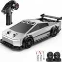 RC Drift Car, 1:24 4WD Futuristic Pickup Remote Control Car, High/Low Speed, 2 Sets of Drift & Off-Road Tires, 2.4GHz LED Toy Car, 2 Batteries, Gift for Boys Girls 6-16