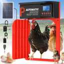 Upgrade Door Opening, Automatic Chicken Coop Door, Solar Powered Chicken Coop Door, Light Sensor&Timer, Remote Control, Multiple Power Options with Solar Panel (
Red
)