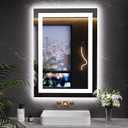 LOAAO 20"x28" LED Mirror for Bathroom, Lighted Bathroom Mirror with Lights, Anti-Fog, Dimmable, Memory Function, Clear Reflection