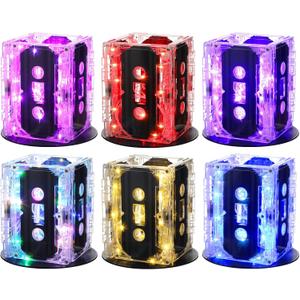 6 Sets 80s Party Decorations 90s Cassette Tape Bucket Centerpiece Tape Radio Boombox Birthday Party Table Neon Light Decorations for 1980 1990 Hip Hop Supplies