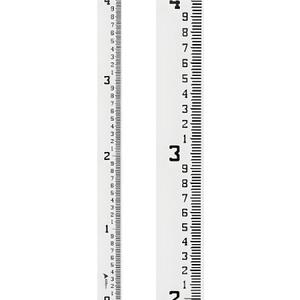 AdirPro 4" Wide Staff Gauge 0-4 Feet | Water Level & Stream Depth Gauge with 100th & 10th Foot Graduations | Heavy-Duty All-Weather Fiberglass Flow Gauge
