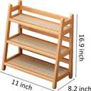 Three Tier Wooden Storage Shelf, Bamboo Ladder Shelf, Desk Tabletop Rack, Seasoning Storage Rack for Home, Office, Kitchen