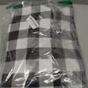 Smiry Rectangle Picnic Table Cloth, Elastic Waterproof Fitted Vinyl Tablecloths, Flannel Backed Buffalo Plaid Table Covers for Dining, Camping, Outdoor (Black and White, 30" x 84")