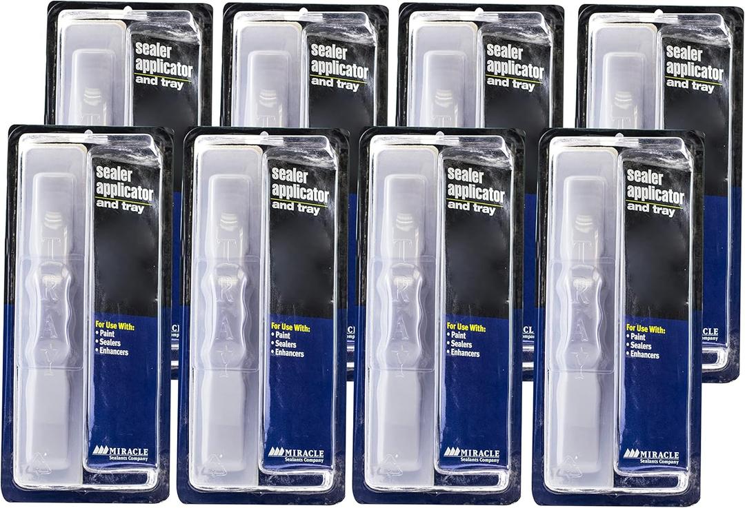 Miracle Sealants Mira Brush Sealer Applicator & Tray for Tile, Stone & Grout Sealers, 8 Pack