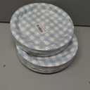 48 Pcs Gingham Party Supplies Blue Paper Plates - 9 Inches Disposable Plaid Decorative Dinner Dessert Serving Plates - For Baby Shower Wedding Birthday Party