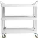 Amazon Basics 3-Tier Rolling Utility Cart, Commercial Grade, 400 lbs Loading Capacity, Portable Mobile Shelving, Gray
