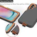 Rugged Phone Case for Samsung Galaxy A24 4G, with Belt Clip Holster & Kickstand Heavy Duty Shockproof Protective Full Body Case Cover for Samsung Galaxy A24 4G Phone (Orange)