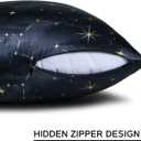 King Galaxy Constellation Print Silk Pillowcase for Hair and Skin, 22 Momme 100% Mulberry Silk Pillow Cases with Zipper, 20"x36"