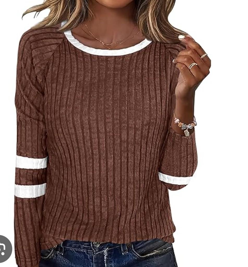 ANRABESS Women’s Long Sleeve Sweaters Cropped Crew Neck Business Casual Light Weight Sweater Tops Fall Fashion Clothes 2025 Size 2XL