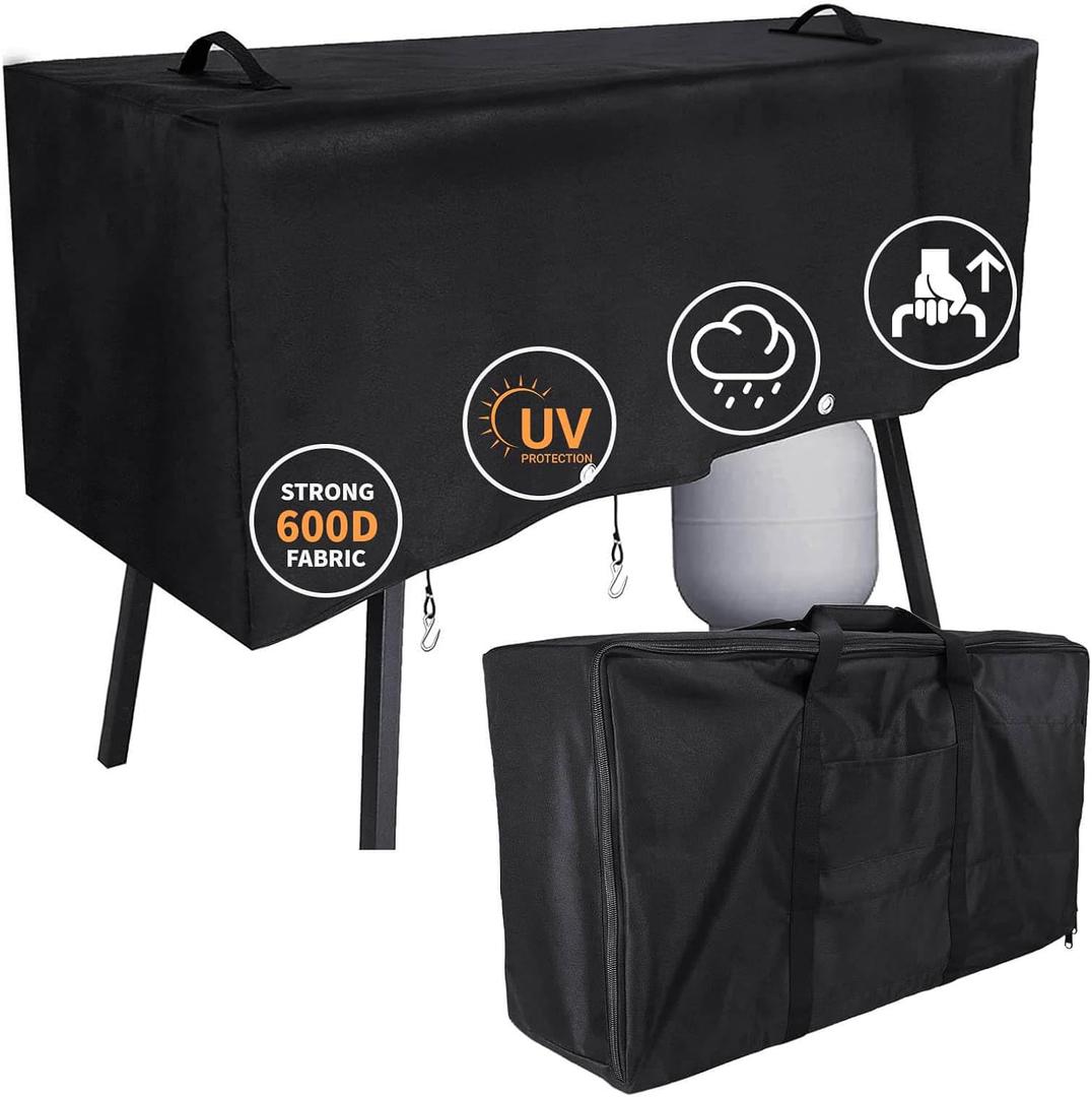 Hisencn Patio Cover and Carry Bag for Camp Chef 3 Burner Stoves, Stove Grill Cover and Carry Bag for Camp Chef TB90LW, TB90LWG, TB90LWG15, SPG90B, GB90D, DB90D, PRO90X, Heavy Duty 600D Fabric, Black