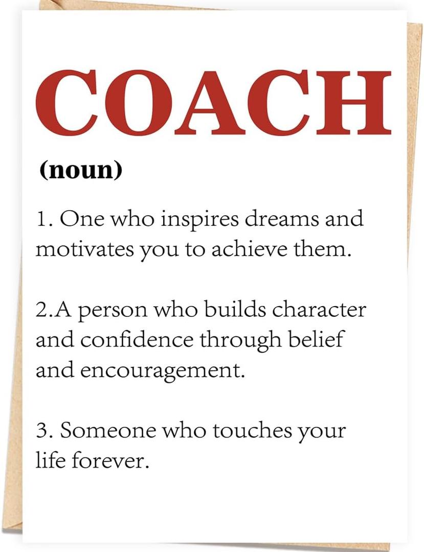 5 x Thank You Coach Card for Men Women, Best Coaches Appreciation Cards Gifts for Football, Basketball, Volleyball, Baseball, Softball, Swim Team, Hockey, Golf...