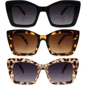 Oversized Square Bifocal Reading Sunglasses Oprah Style Bi-focal Sunglasses Reader Large Dual Focal Sun Readers