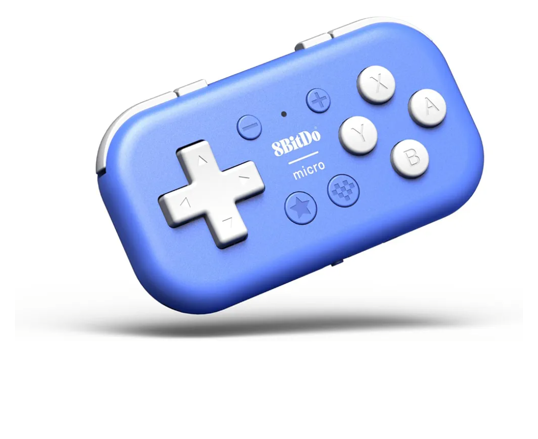8Bitdo Micro Bluetooth Gamepad Pocket-sized Mini Controller for Switch, Android, and Raspberry Pi, Supports Keyboard Mode (Blue)