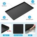 URMONA 27'' x 18" Waterproof Silicone Under Sink Mat Cabinet and Counter Protector, Shelf Liner for Kitchen and Bathroom, Storage and Organizers, Litter Mat, Pet Cat Puppy Essentials（Black）