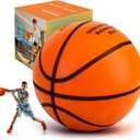 Silent Basketball Size 7 (29.5"), Soft Foam Indoor Basketball for Quiet Dribbling and Training, Grooved Airless Pro PU Foam Ball, Soundless Indoor Activities