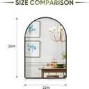 Suidia 22" x 30" Bathroom Mirror, Bathroom Vanity Mirror Metal Framed, Wall-Mounted Mirrors for Bedroom, Living Room, Entryway, Hallway, Black, Arch Style