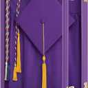 CroBlissful 17"x23" Graduation Shadow Box Frame Large Wood Display Case with Stick Pins Hanging Hardware Graduation Gown Display Memory Shadow Box for Cap Gown Diploma Stole Cords (Purple)