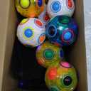 Lenwen 18 Pack Rainbow Puzzle Ball Magic with 3 Pack Pouches Fidget Toy for Kids Speed Cube Ball Funny Stress Reliever Christmas Stocking Stuffers for Kids Teen and Adults