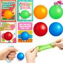 JOYIN 28 Packs Valentines Day Gift Cards with Stress Ball Set Stretchy Squishy Toy Balls Sensory Squishy Toys Stress Relief Fidget Toys for Kids Classroom Exchange Prizes, Valentine Party Favor