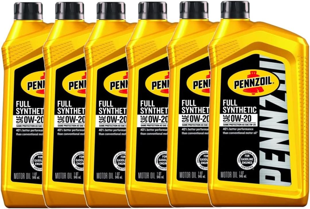Pennzoil 0W-20 Gasoline Synthetic Motor Oil 1 qt - Pack of 6