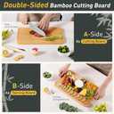 Bamboo Cutting Board Natural Non Toxic Chopping Wood Cutting Board With Juice Grooves Knife-Friendly Finish For Versatile Kitchen Use Ideal Charcuterie & Chopping Large Multi-Use New Home Must Haves (1pc: L (15"  10"))