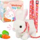 Easter Robot Bunny Pal- Bunby My Realistic Bunny Toy, Hopping Bunny with Sounds, Jumping, Twitching and Shaking Ears, Interactive Plush Bunny for Kids, Birthday Gift for Toddler (White)