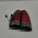 ECOTRIC Pair Tail Lights Compatible with 1988-2000 Chevy Silverado GMC Sierra Suburban C/K 1500 2500 3500 W/O Bulbs Taillights Rear Brake LED Pickup Red Lens