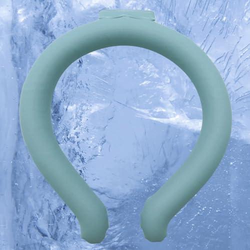 HI FINE CARE Neck Cooling Tube, Cooling Ring, Cold Pack - Reusable Neck Cooler, Heat Relief for Hot Flashes and Fever (Blue, L-7.87inch), Pack 2