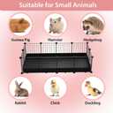 Small Animal Playpen with Waterproof Mat,Guinea Pig Cages,49.2x24.6x12.2inch C&C Cage for Hamster, Bunny, Hedgehog, Chinchilla, Ferret, Indoor Outdoor Portable Metal Wire Yard Fence,Metal Pet Panels-12pcs