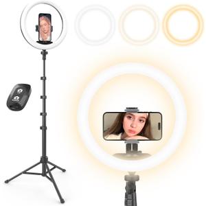 UBeesize 12 Selfie Ring Light with 62 Extendable Tripod Stand & Remote, LED Circle Light with Phone Holder for Video Recording/Makeup/Content Creator (YouTube/TikTok/Twitch), Phone, Camera & Webcam