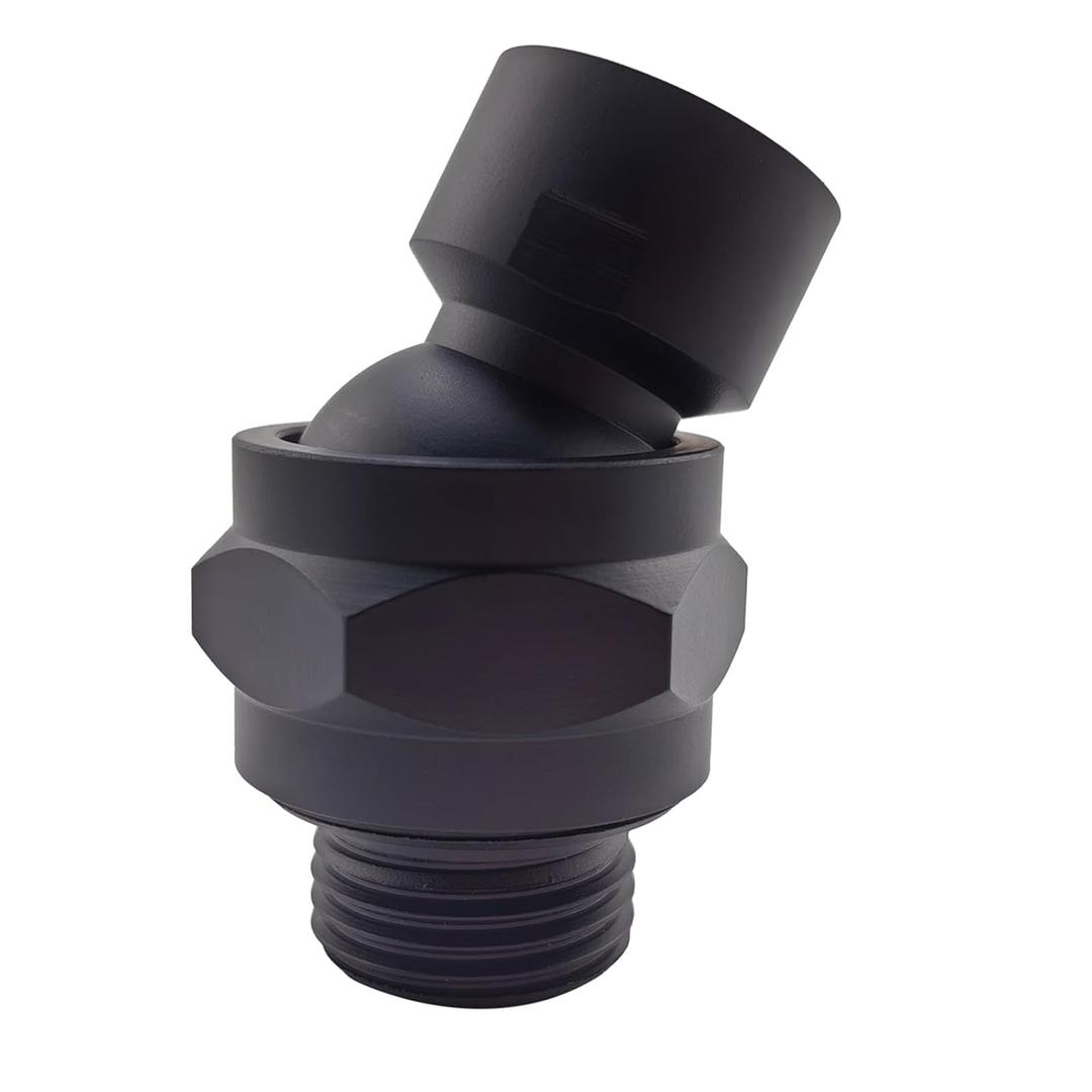 Shower Head Swivel Ball Adapter (Universal Component), Solid Brass Adjustable Shower Arm Connector, Shower Connector Ball Joint, Matte Black