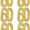 Shellwei 6 Pcs 60th Birthday Decorations for Men and Women,60th Anniversary Decorations,Gold Glitter Number 60 Table Topper Centerpieces Decorations for Birthday Party