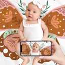 Boho Baby Blanket Butterfly Monthly Milestone Bohemian Floral Girl Photo Prop Sage Green and Pink Blanket Ideas for Personalized Baby Stuff Shower Newborn Decorations Nursery Gift Decor Mom