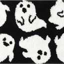 Estmy Cute Black Ghost Bath Mat Non Slip Washable 16x24 Spooky Funny Vintage Halloween Bath Rug Bathroom Decor, Soft Shaggy Microfiber Gothic Spirit Fall Halloween Bathroom Shower Floor Mat
