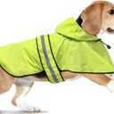 Dog Raincoat Hooded - Adjustable Lightweight Pet Slicker Poncho Rain Coat, Safety Reflective Dog Rain Jacket Raincoats with Leash Hole for Small, Medium, Large Dogs (Medium, Green)