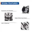 MACEL 512206 512207 Set of 2 Rear Wheel Hub Bearing Assembly Fit for 05-12 Toyota Avalon, 02-11 Camry, 02-03 Lexus ES300, 04-06 ES330, 07-12 ES350, 01-03 Toyota Highlander, 04-08 Solara W/ABS