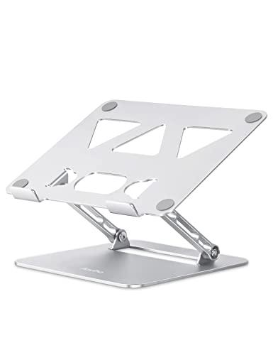 Aoviho Adjustable Laptop Stand for Desk,Portable Laptop Stand Holder and Riser,Foldable Aluminum Notebook Computer Stands for MacBook Air Pro HP Lenovo Dell Samsung Chromebook, 10-15.6 inch, Silver
