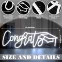 Glooglitter Large Congrats Grad Neon Sign Class of 2026 Sign Decor Grad Light up Decor LED Graduation Congratulation Gift for Graduation Ceremony Party Backdrop Celebration(Congrats)