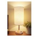 EZVALO Cordless Table Lamp, Ambient Light, Dimmable, Touch, Timer, 2700K, Bedroom, Portable, LED, Wireless, Rechargeable, Battery Operated, Desk Lamp, Fabric Shade, Wood-Grain Finish, Living Room