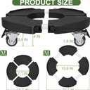 ToLanbbt 4 Pack Plant Caddy Stands with 360° Wheels Adjustable 15-22 in Rolling Stands Heavy Duty Large Plant Carts Dolly with Casters 440lbs Capacity for Large Planter, Garden Pot, Flower Pot, Black
